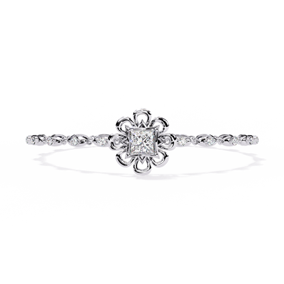 2.11 Ct Round Lab Grown Diamonds Bracelet with Princess-cut Solitaire
