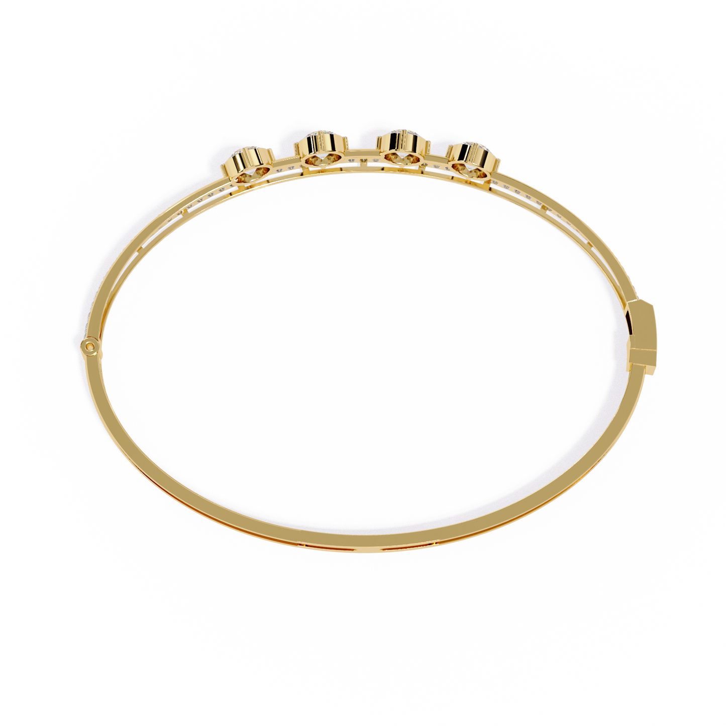 2.32 CT  Round Lab Grown Diamond Bangle Bracelet