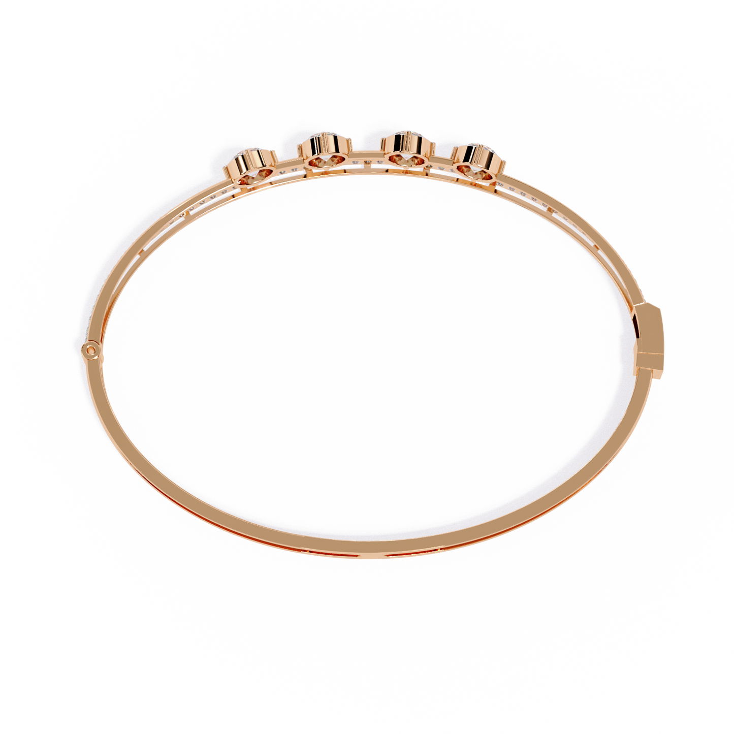2.32 CT  Round Lab Grown Diamond Bangle Bracelet