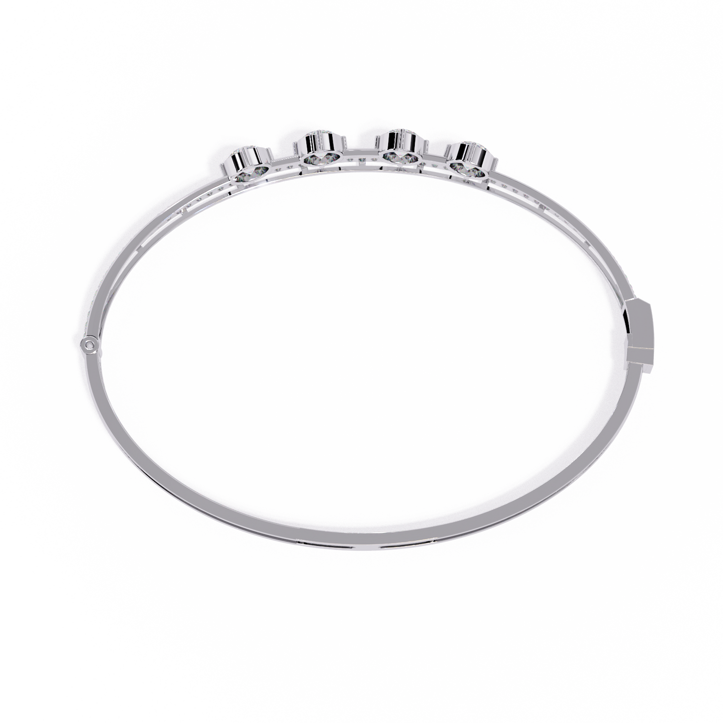 2.32 CT  Round Lab Grown Diamond Bangle Bracelet
