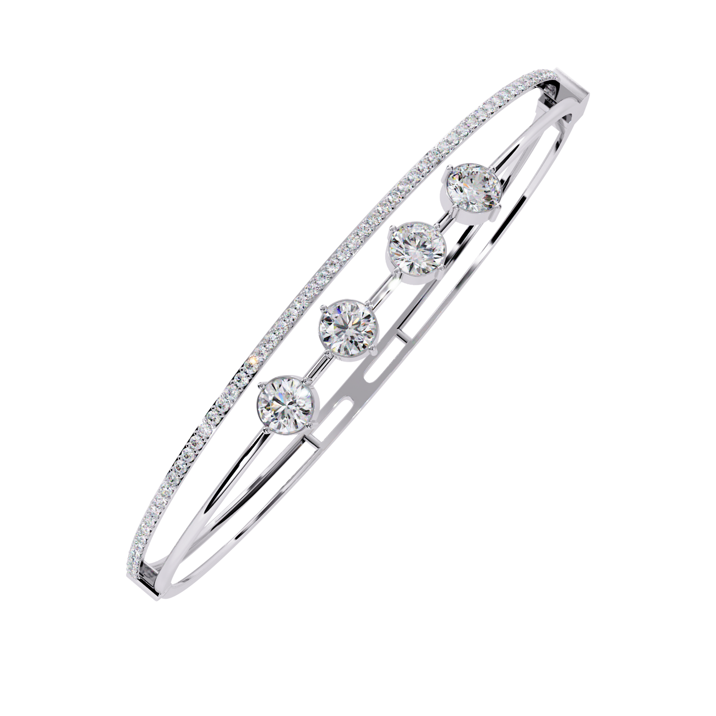 2.32 CT  Round Lab Grown Diamond Bangle Bracelet