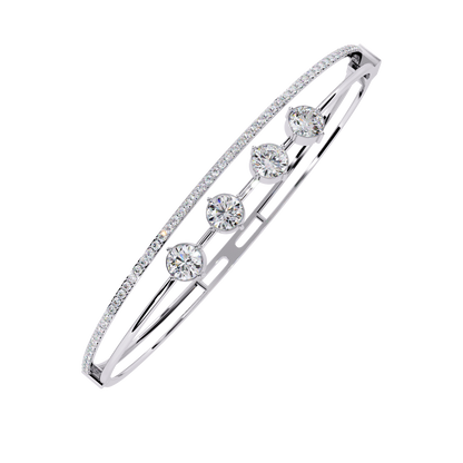 2.32 CT  Round Lab Grown Diamond Bangle Bracelet