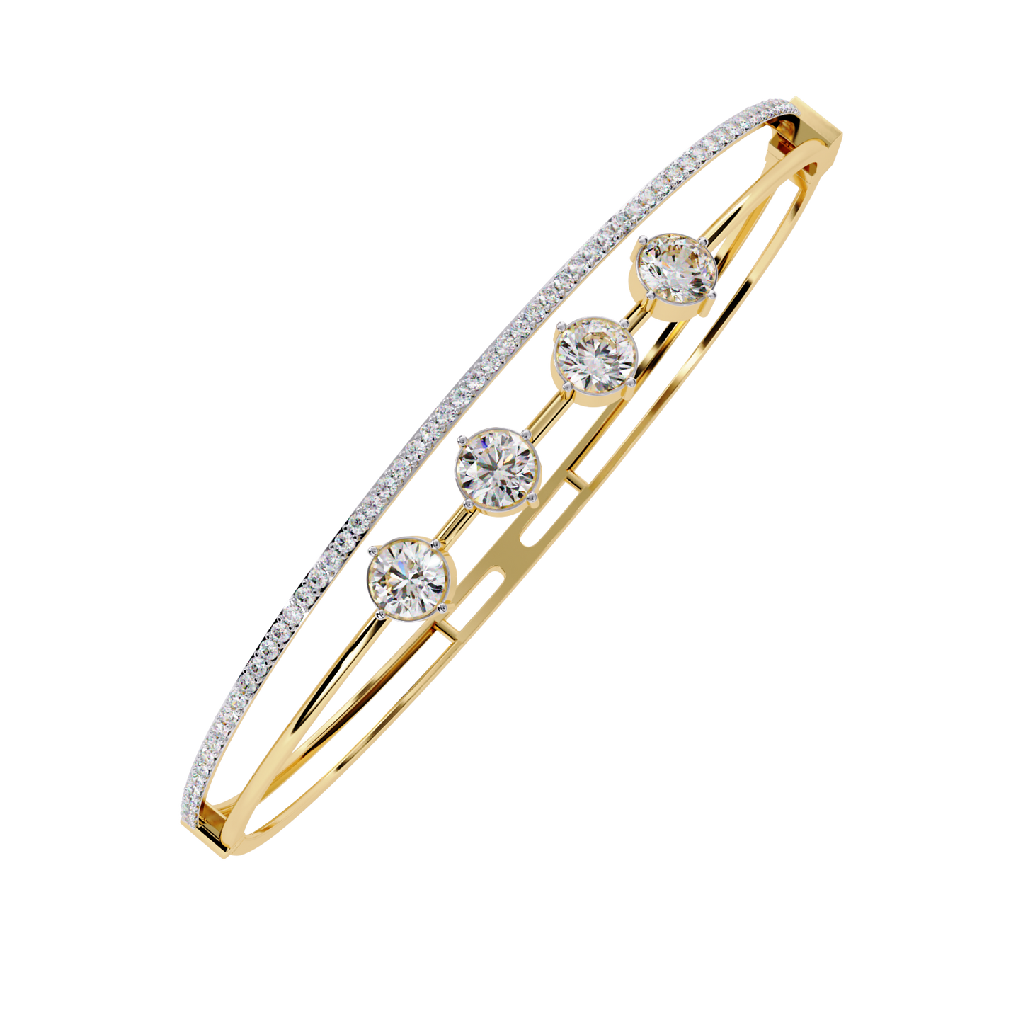 2.32 CT  Round Lab Grown Diamond Bangle Bracelet