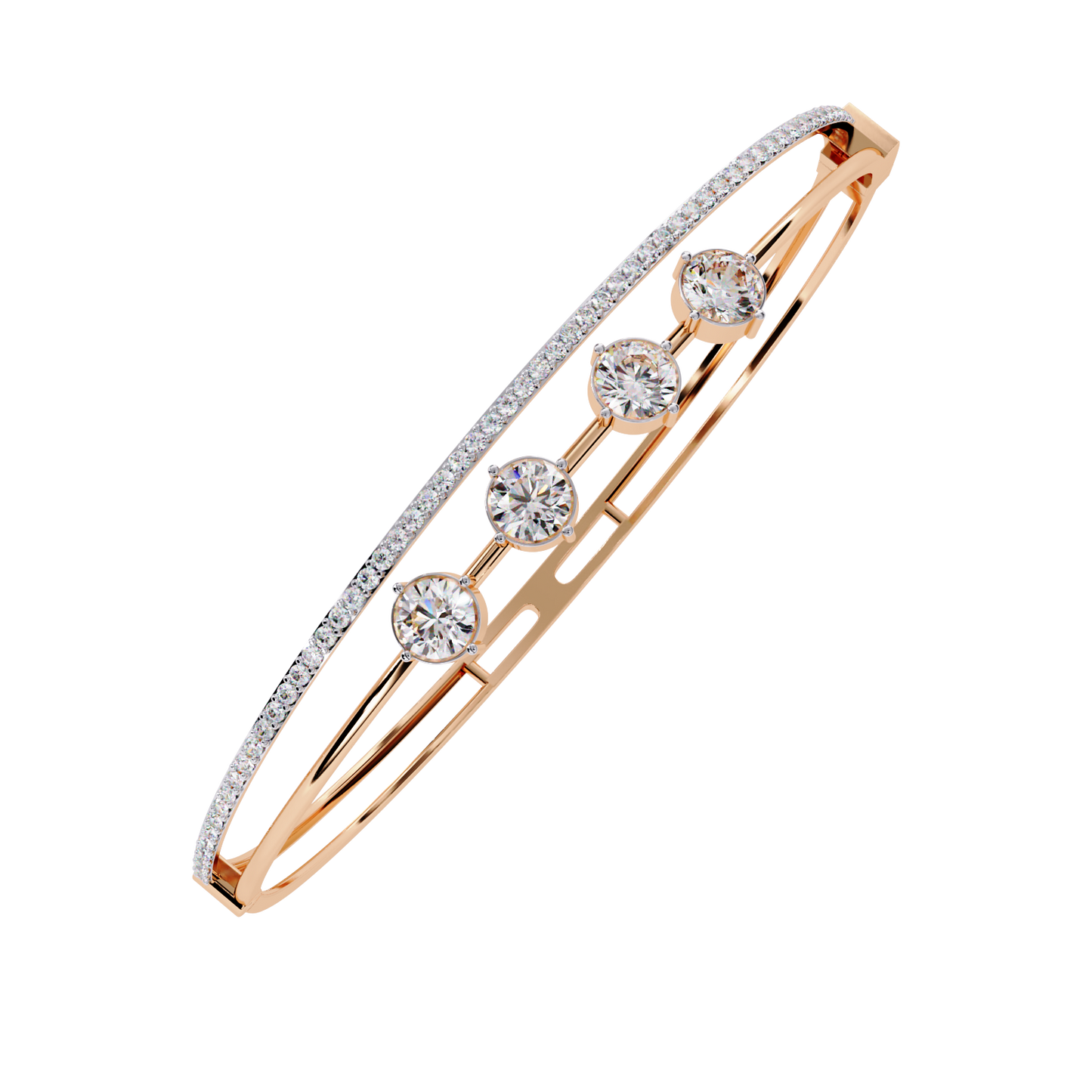 2.32 CT  Round Lab Grown Diamond Bangle Bracelet