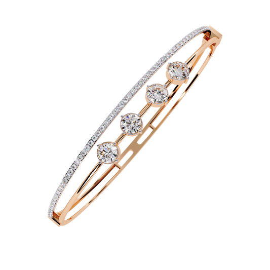 2.32 CT  Round Lab Grown Diamond Bangle Bracelet
