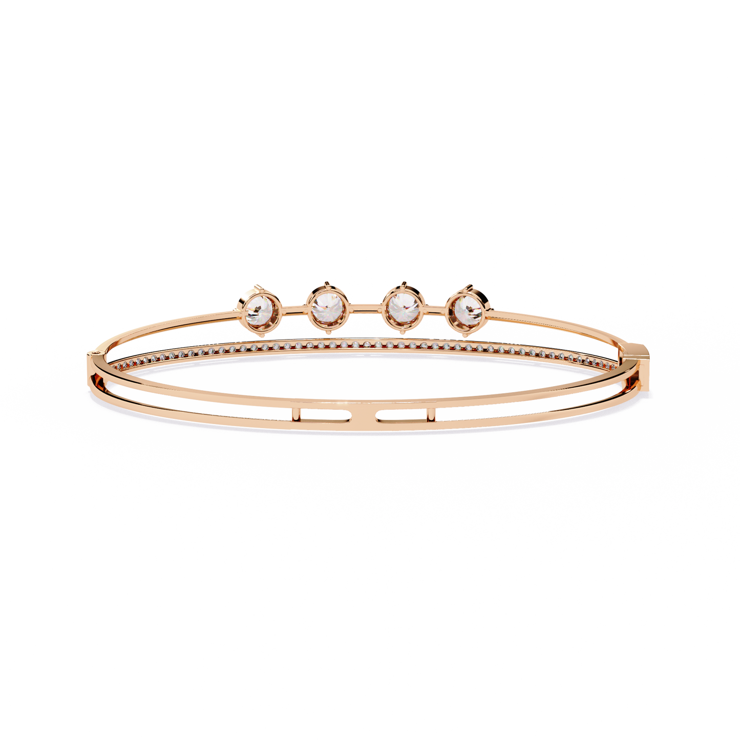 2.32 CT  Round Lab Grown Diamond Bangle Bracelet