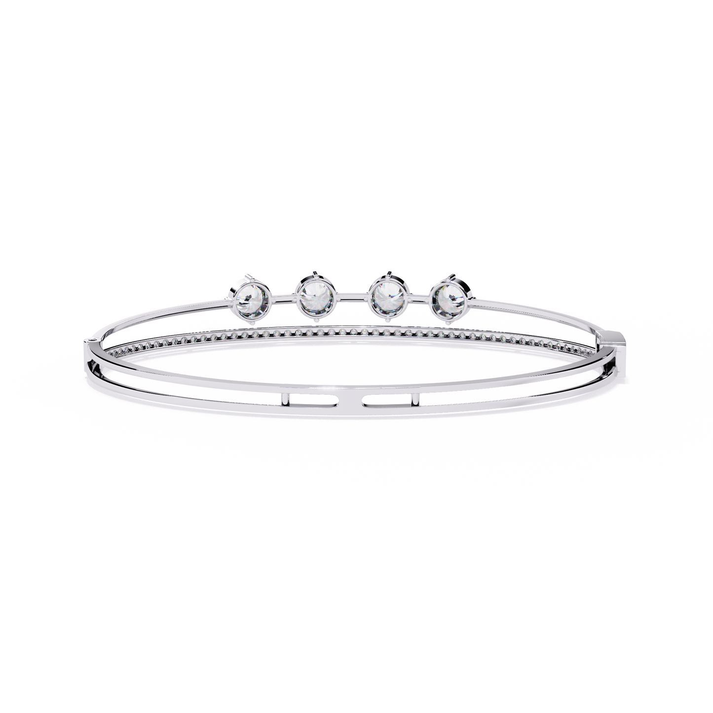 2.32 CT  Round Lab Grown Diamond Bangle Bracelet