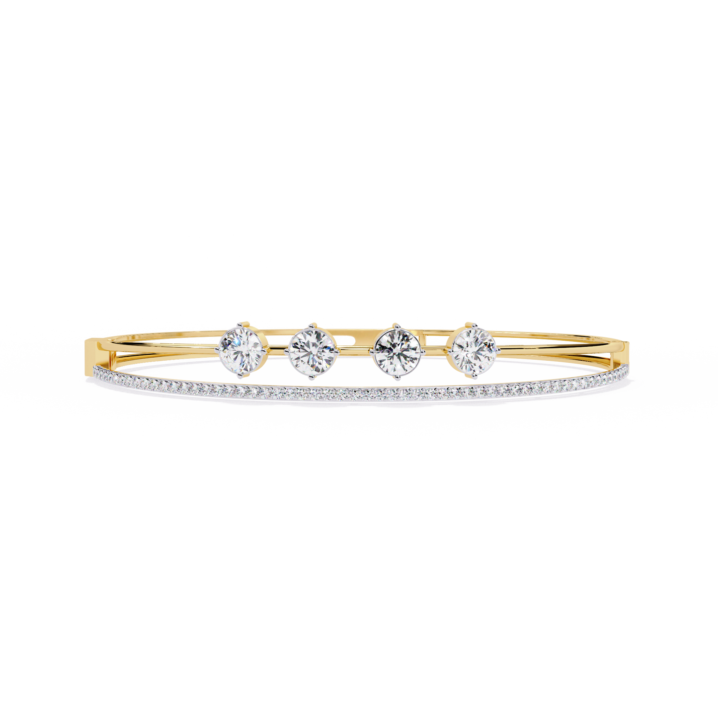 2.32 CT  Round Lab Grown Diamond Bangle Bracelet
