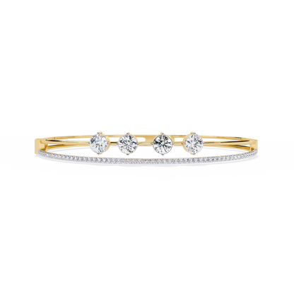 2.32 CT  Round Lab Grown Diamond Bangle Bracelet
