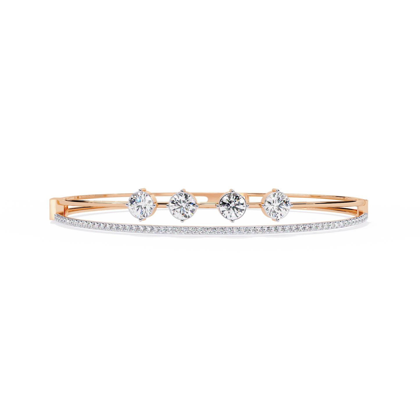 2.32 CT  Round Lab Grown Diamond Bangle Bracelet