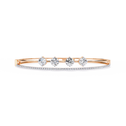 2.32 CT  Round Lab Grown Diamond Bangle Bracelet