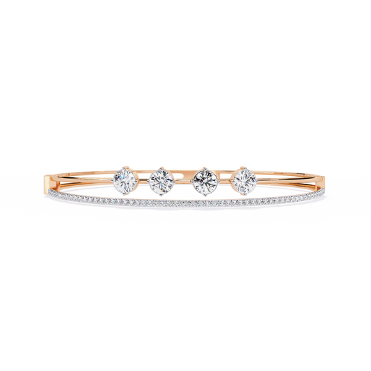 2.32 CT  Round Lab Grown Diamond Bangle Bracelet
