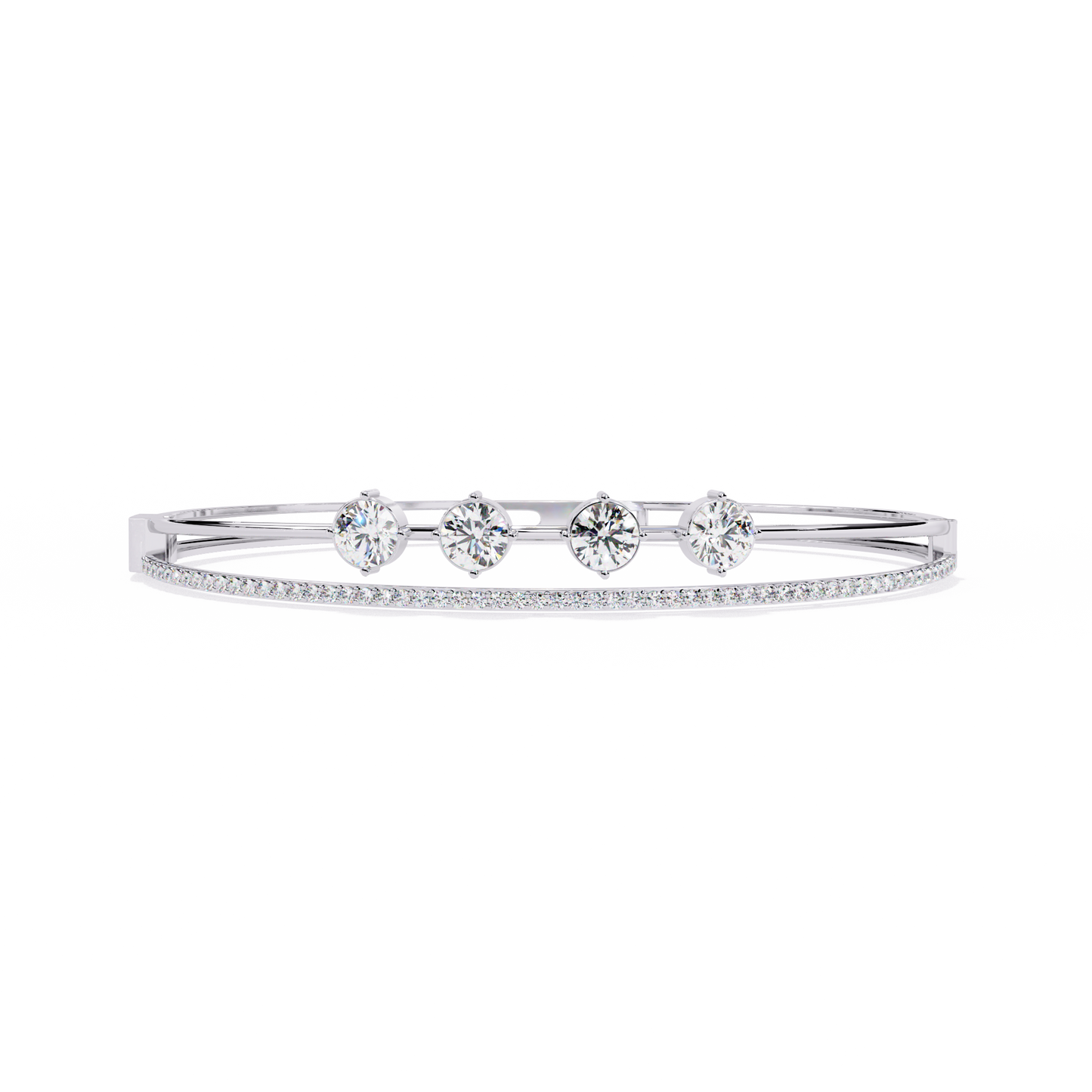 2.32 CT  Round Lab Grown Diamond Bangle Bracelet