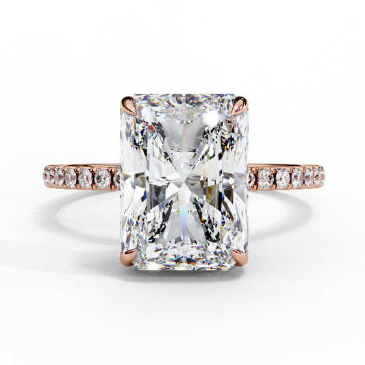 Radiant Cut Lab Diamond Engagement Ring , 2.47 CT Radiant Cut Lab Grown Diamond , 14k Gold Ring