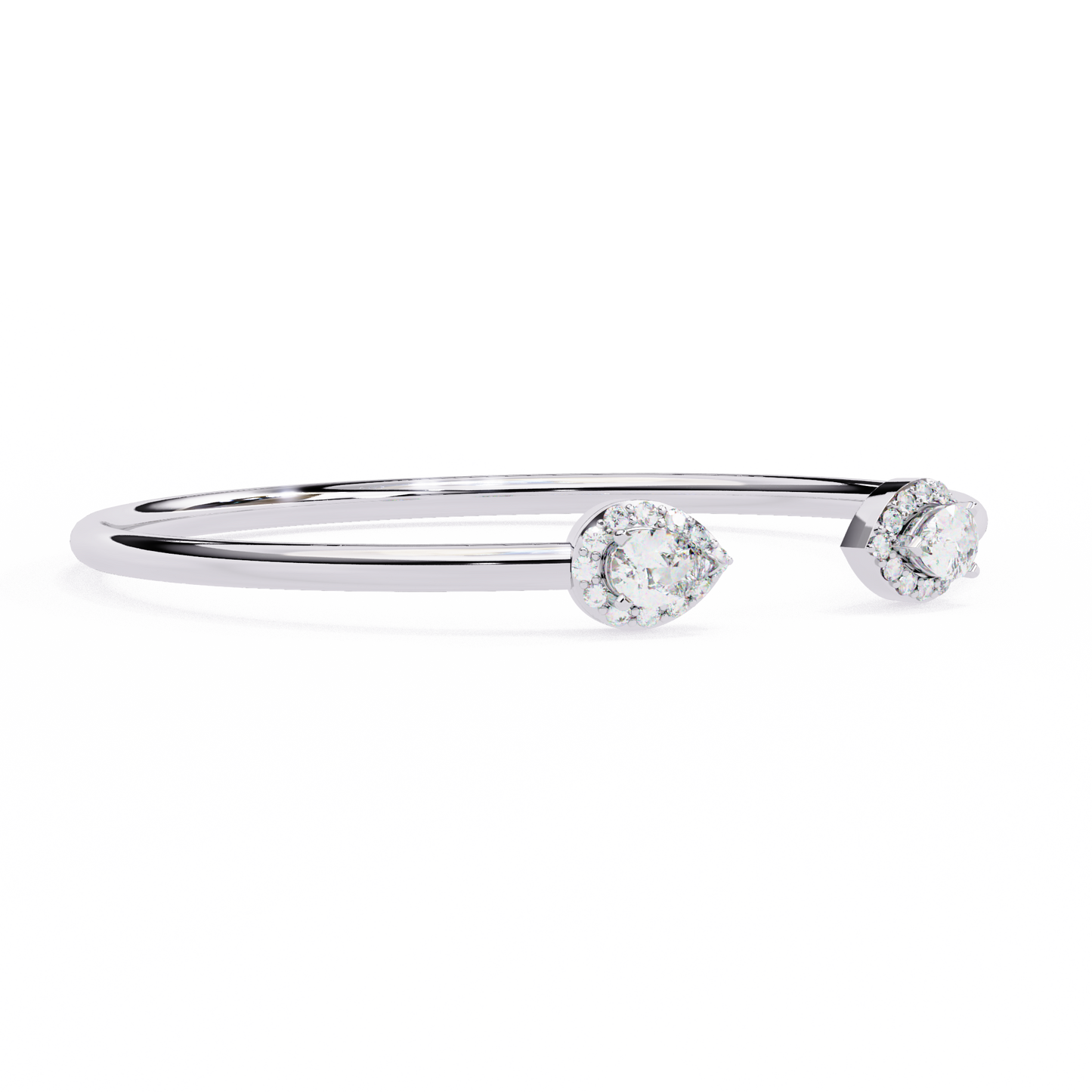 1.2 Ct Pear Duo Lab‑Grown Diamond Open Bracelet – Modern Minimalist Style