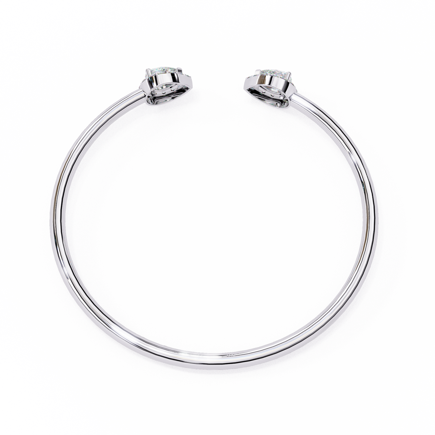 1.2 Ct Pear Duo Lab‑Grown Diamond Open Bracelet – Modern Minimalist Style