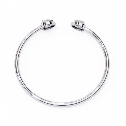 1.2 Ct Pear Duo Lab‑Grown Diamond Open Bracelet – Modern Minimalist Style
