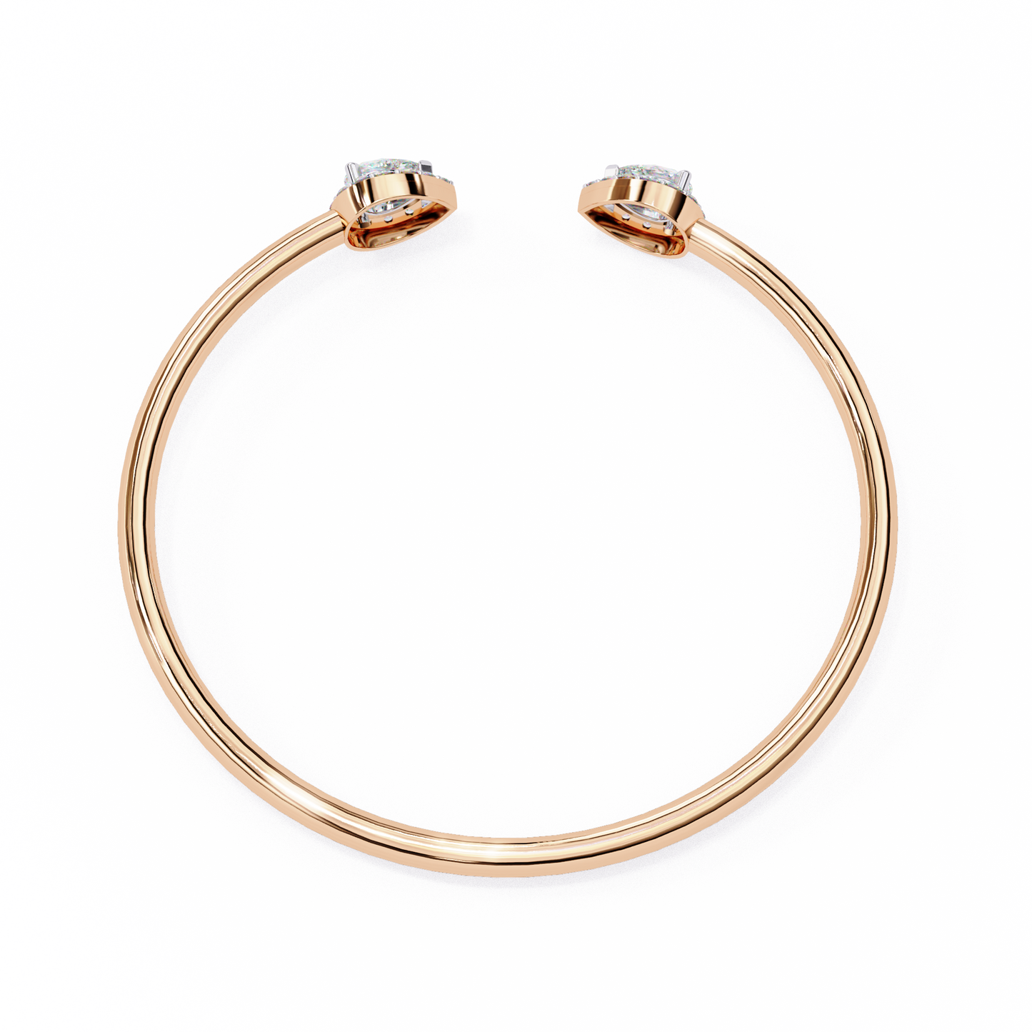 1.2 Ct Pear Duo Lab‑Grown Diamond Open Bracelet – Modern Minimalist Style
