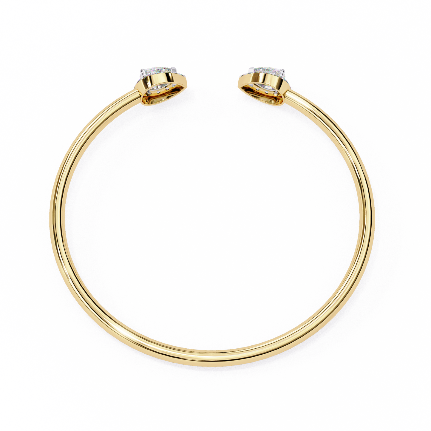 1.2 Ct Pear Duo Lab‑Grown Diamond Open Bracelet – Modern Minimalist Style
