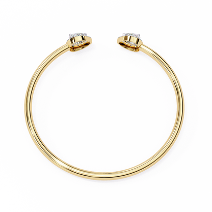 1.2 Ct Pear Duo Lab‑Grown Diamond Open Bracelet – Modern Minimalist Style