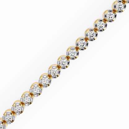 1.13 Ct Round Lab‑Grown Diamond Tennis Bracelet – Sleek Design, Secure Clasp