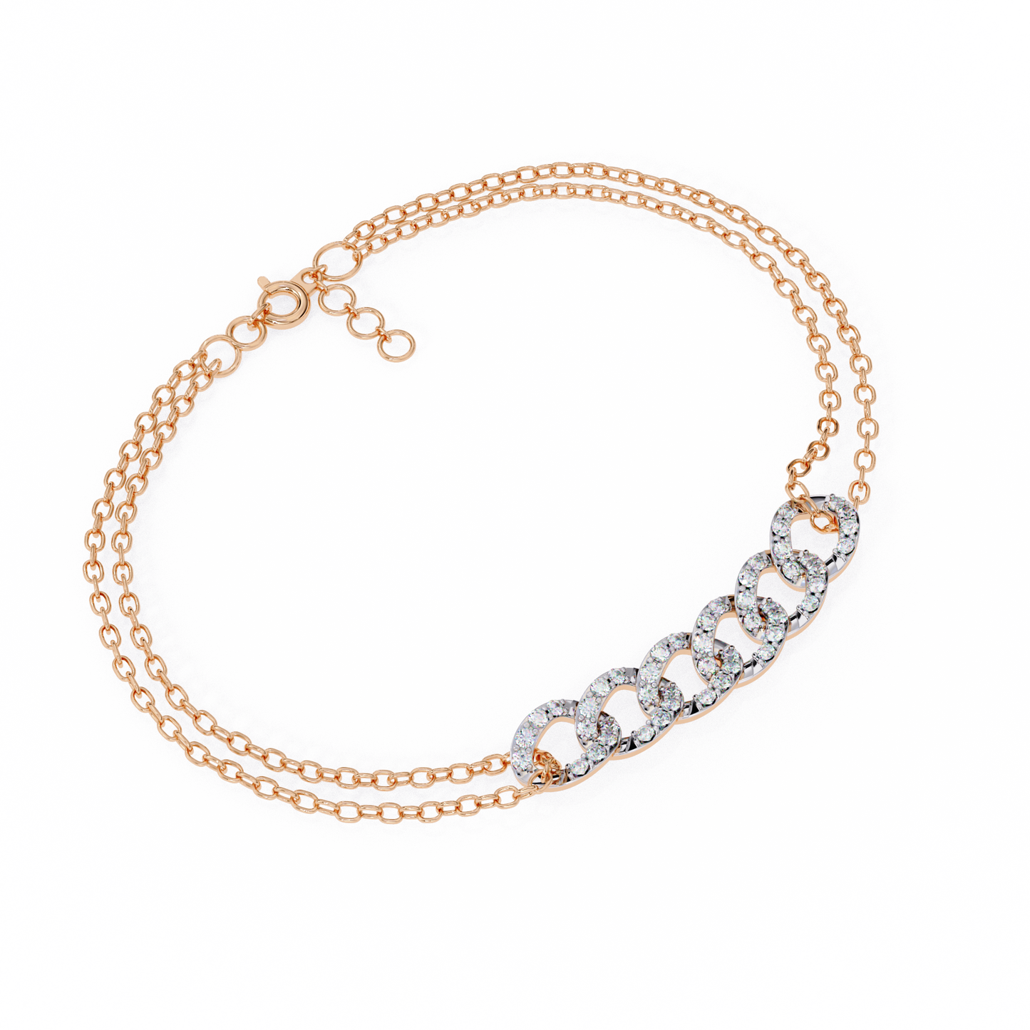 Elegant Chain Link Bracelet – 0.31 Ct Lab-Grown Round Diamonds in 14K/18K Gold