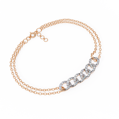 Elegant Chain Link Bracelet – 0.31 Ct Lab-Grown Round Diamonds in 14K/18K Gold