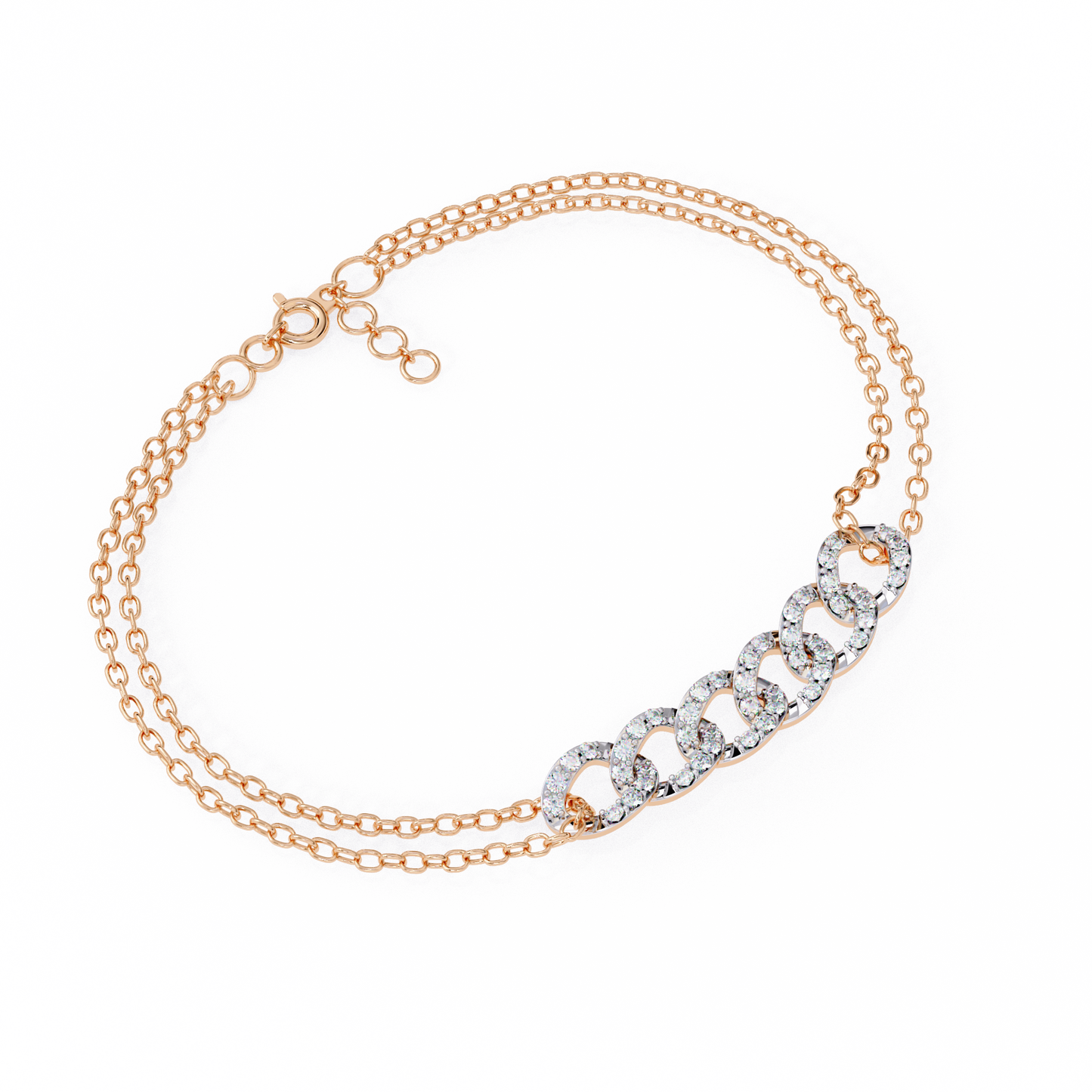 Elegant Chain Link Bracelet – 0.31 Ct Lab-Grown Round Diamonds in 14K/18K Gold