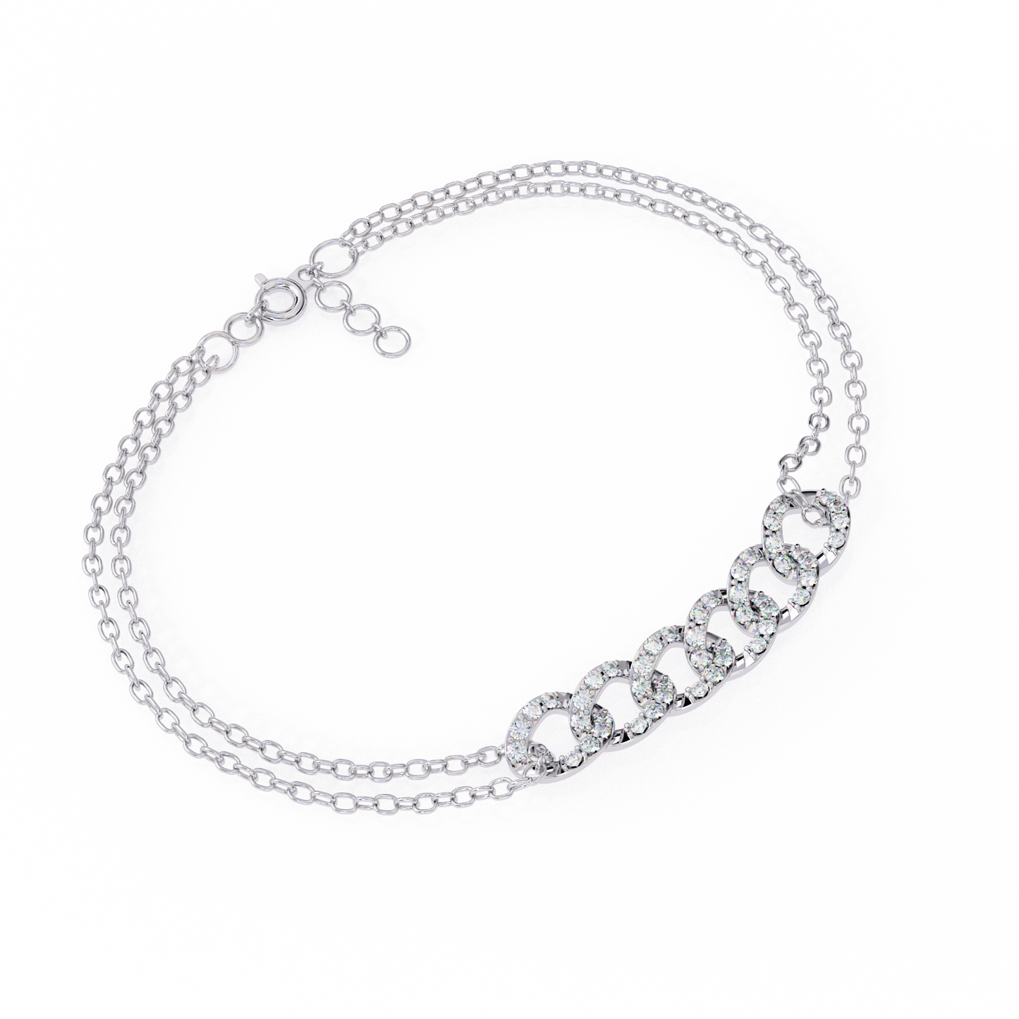 Elegant Chain Link Bracelet – 0.31 Ct Lab-Grown Round Diamonds in 14K/18K Gold