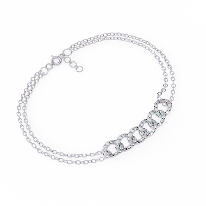 Elegant Chain Link Bracelet – 0.31 Ct Lab-Grown Round Diamonds in 14K/18K Gold