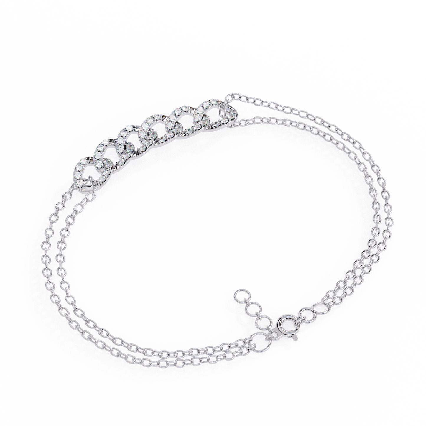 Elegant Chain Link Bracelet – 0.31 Ct Lab-Grown Round Diamonds in 14K/18K Gold