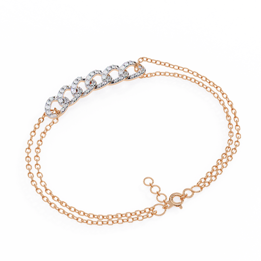 Elegant Chain Link Bracelet – 0.31 Ct Lab-Grown Round Diamonds in 14K/18K Gold