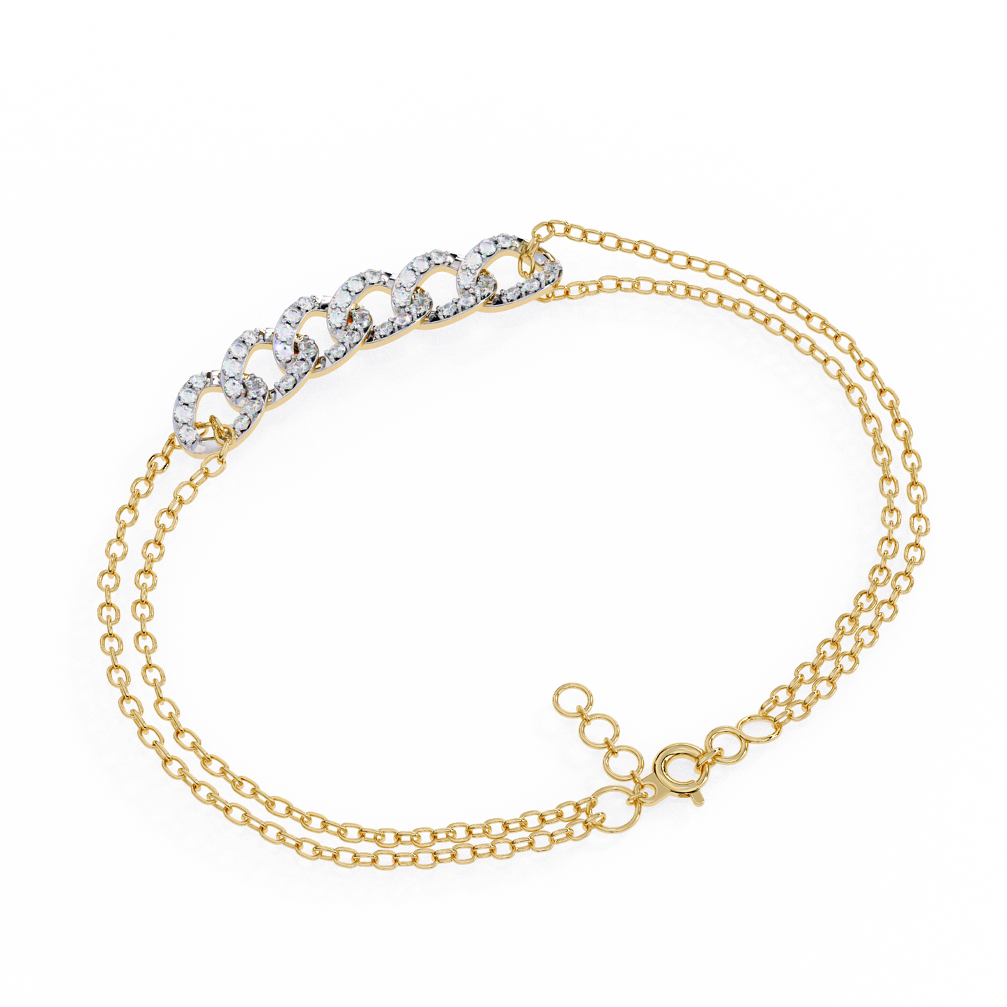 Elegant Chain Link Bracelet – 0.31 Ct Lab-Grown Round Diamonds in 14K/18K Gold