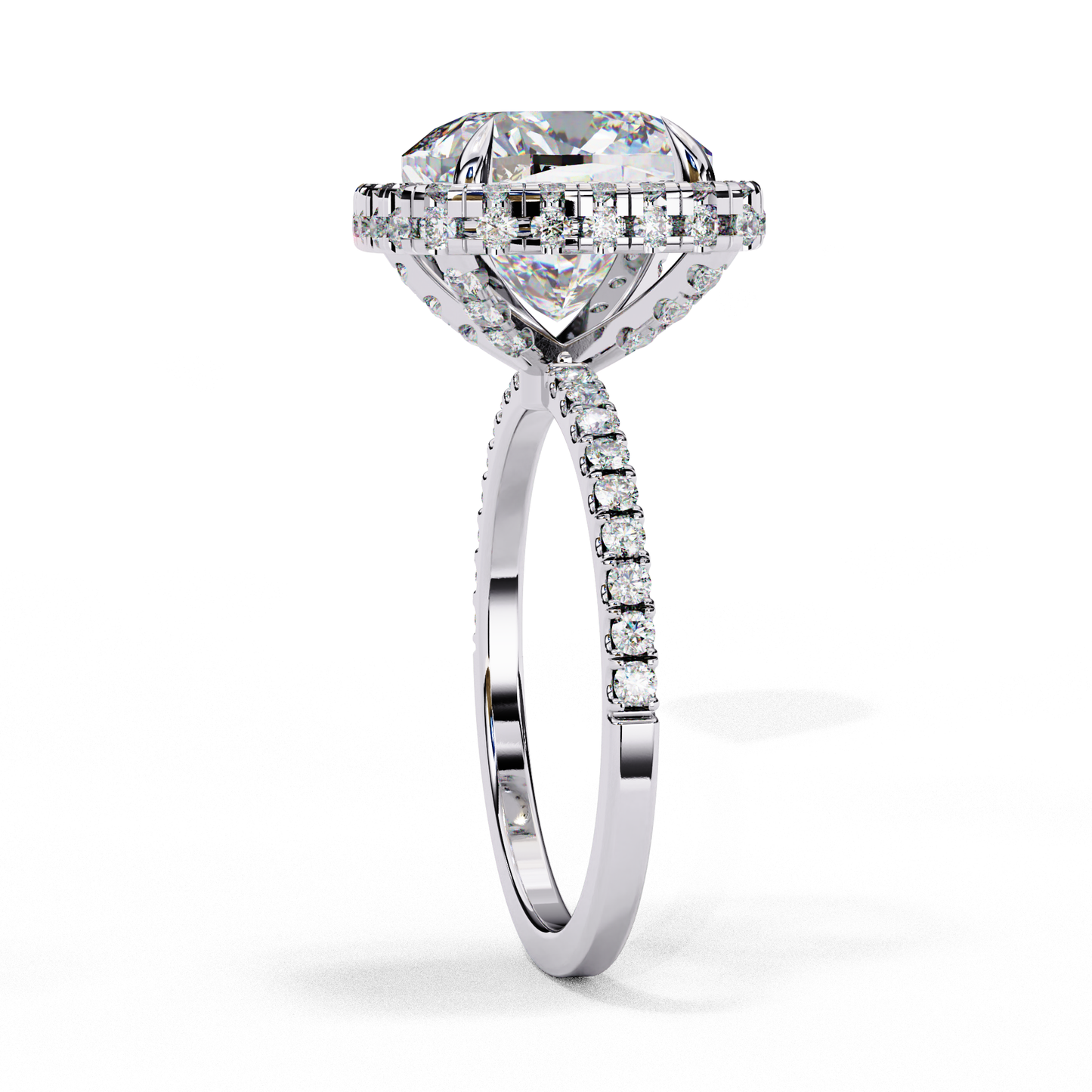 Cushion Halo Lab Diamond Ring in Rose Gold , 2.50 CT Cushion Cut Lab Grown Diamond Ring