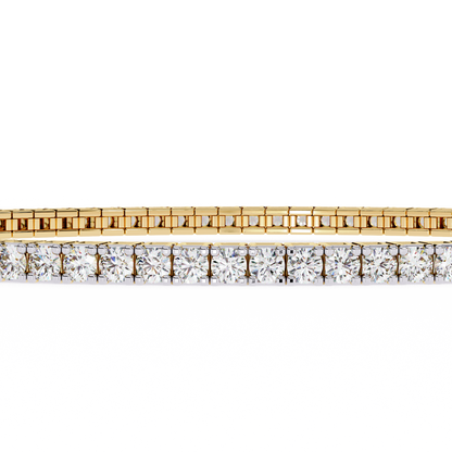 Classic 3.5 Ct Round Cut  Lab Grown Diamond Tennis Bracelet – 14K/18K Gold Elegance