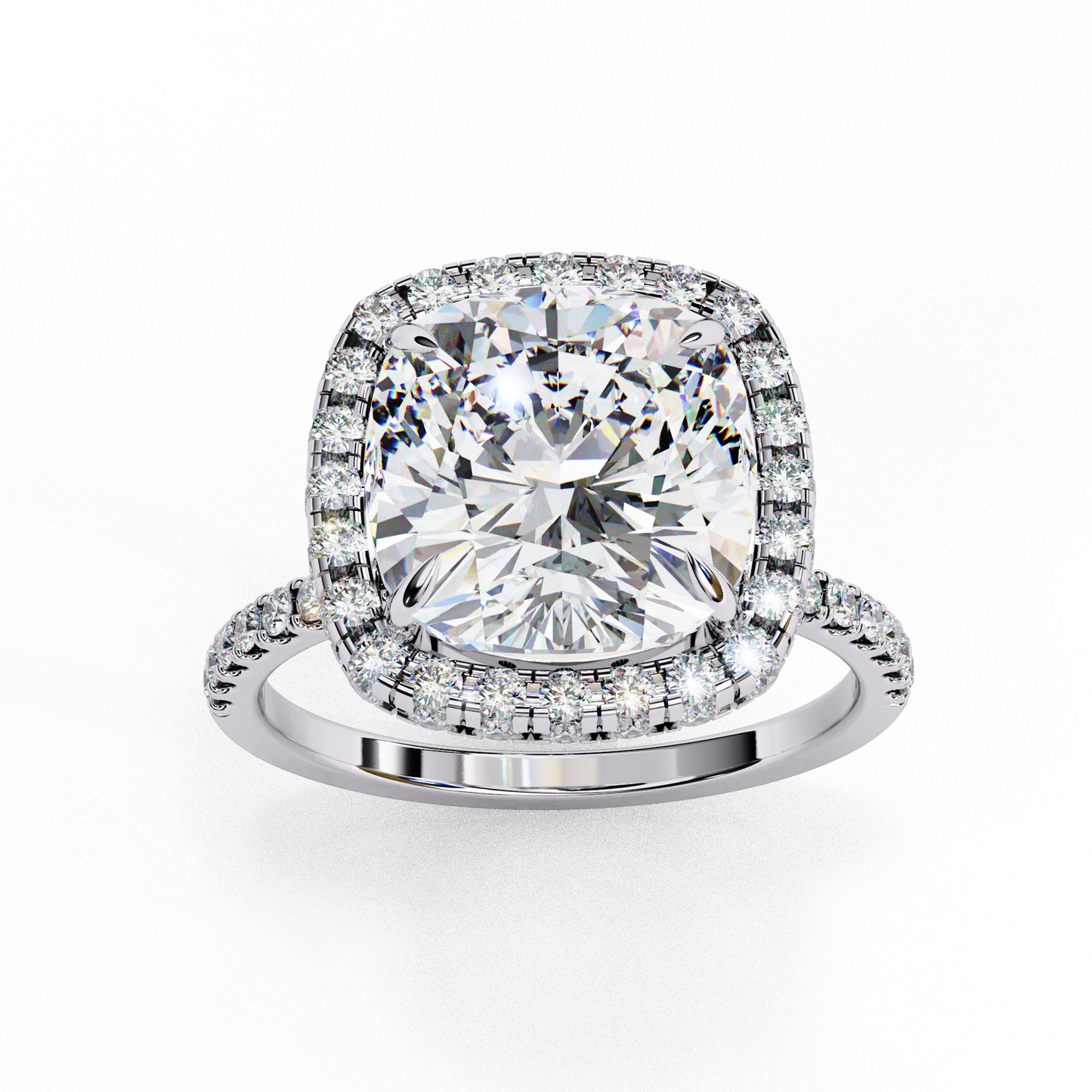 Cushion Halo Lab Diamond Ring in Rose Gold , 2.50 CT Cushion Cut Lab Grown Diamond Ring