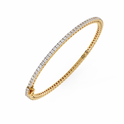 Classic 3.5 Ct Round Cut  Lab Grown Diamond Tennis Bracelet – 14K/18K Gold Elegance