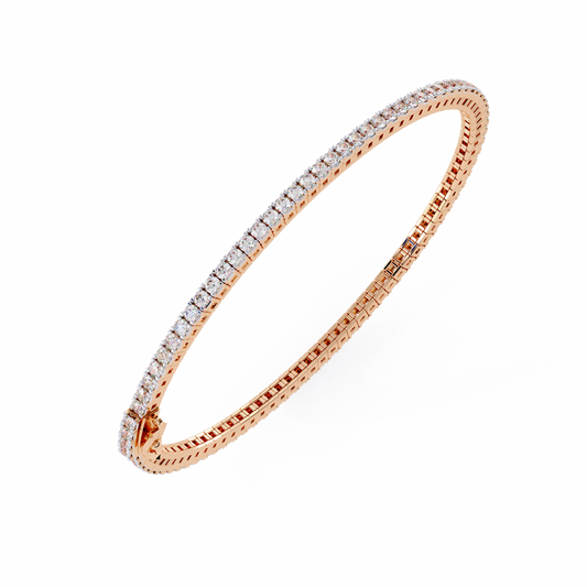 Classic 3.5 Ct Round Cut  Lab Grown Diamond Tennis Bracelet – 14K/18K Gold Elegance