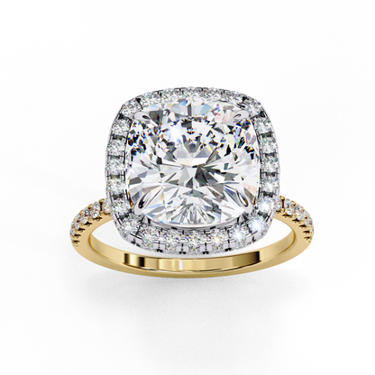 Cushion Halo Lab Diamond Ring in Rose Gold , 2.50 CT Cushion Cut Lab Grown Diamond Ring