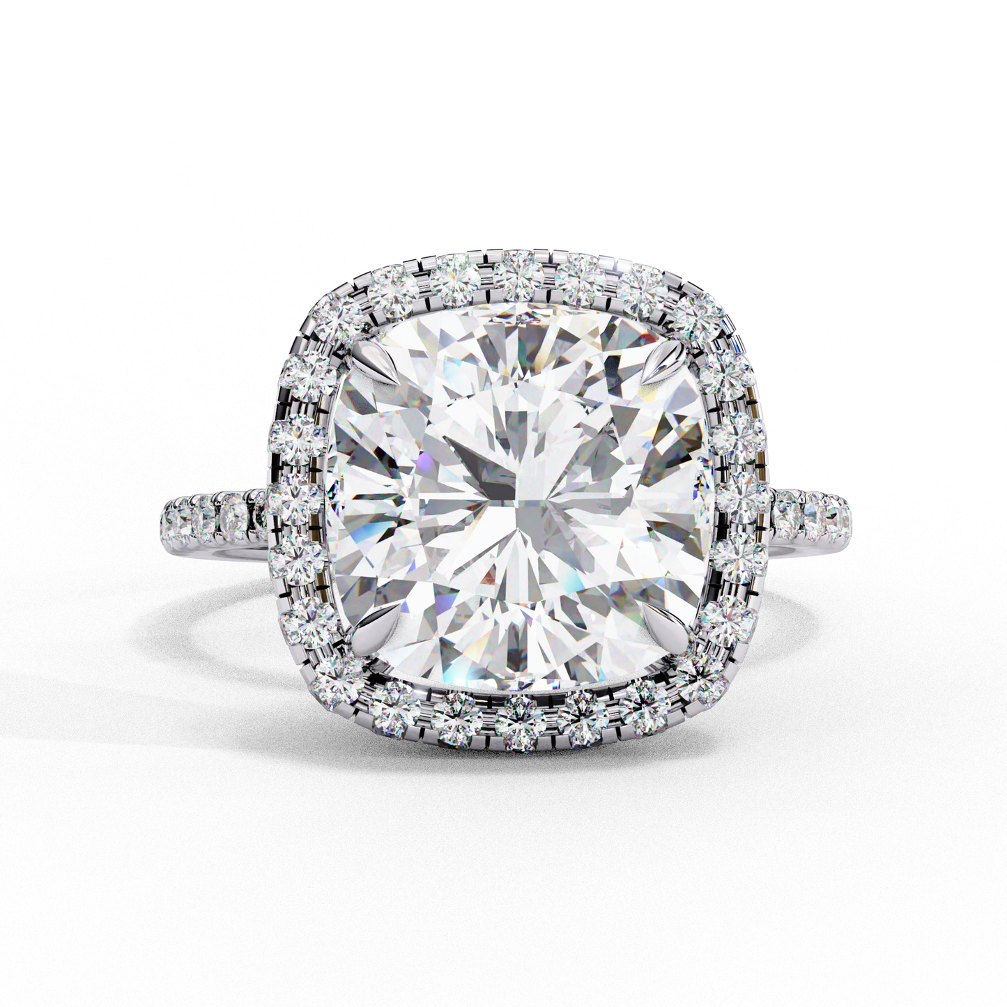 Cushion Halo Lab Diamond Ring in Rose Gold , 2.50 CT Cushion Cut Lab Grown Diamond Ring