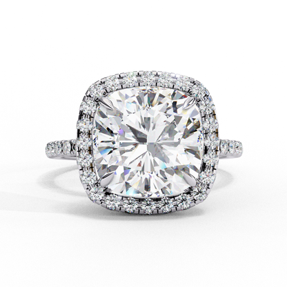 Cushion Halo Lab Diamond Ring in Rose Gold , 2.50 CT Cushion Cut Lab Grown Diamond Ring