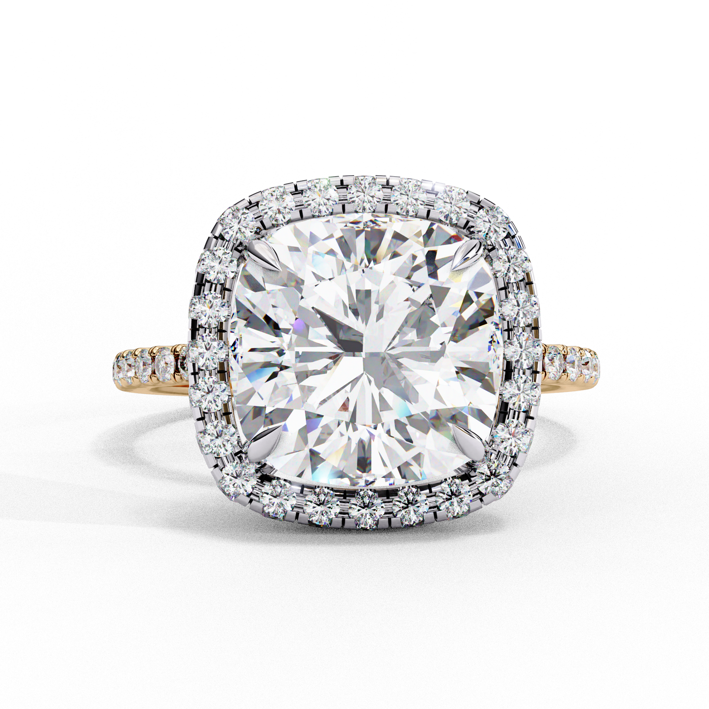 Cushion Halo Lab Diamond Ring in Rose Gold , 2.50 CT Cushion Cut Lab Grown Diamond Ring