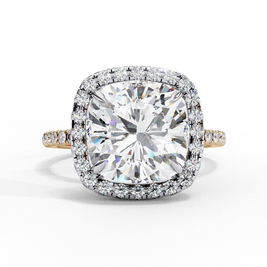 Cushion Halo Lab Diamond Ring in Rose Gold , 2.50 CT Cushion Cut Lab Grown Diamond Ring