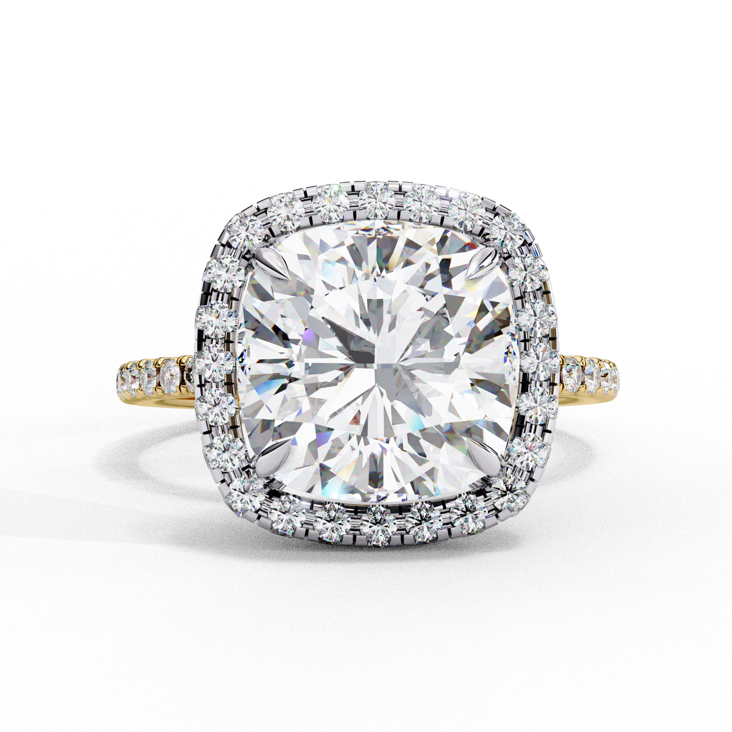 Cushion Halo Lab Diamond Ring in Rose Gold , 2.50 CT Cushion Cut Lab Grown Diamond Ring