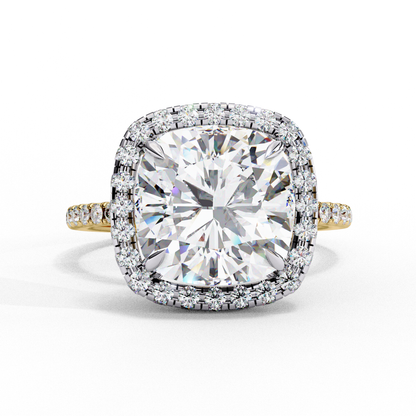Cushion Halo Lab Diamond Ring in Rose Gold , 2.50 CT Cushion Cut Lab Grown Diamond Ring