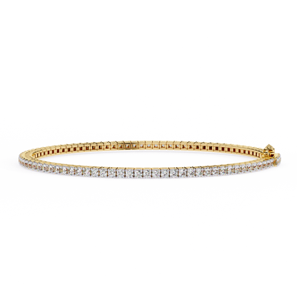 Classic 3.5 Ct Round Cut  Lab Grown Diamond Tennis Bracelet – 14K/18K Gold Elegance