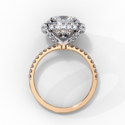 Cushion Halo Lab Diamond Ring in Rose Gold , 2.50 CT Cushion Cut Lab Grown Diamond Ring