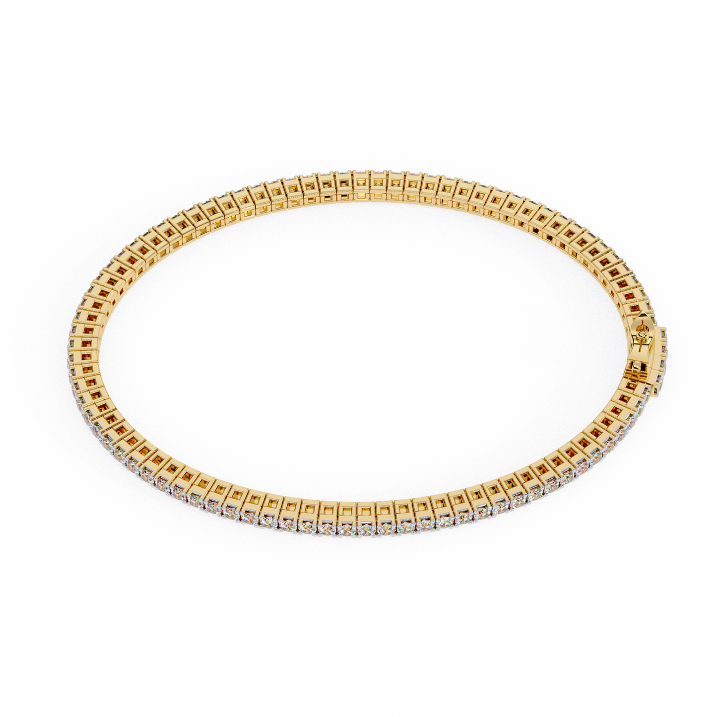 Classic 3.5 Ct Round Cut  Lab Grown Diamond Tennis Bracelet – 14K/18K Gold Elegance