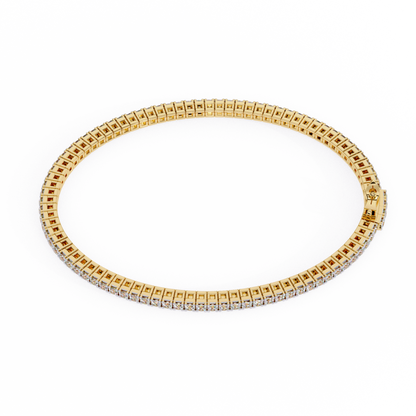 Classic 3.5 Ct Round Cut  Lab Grown Diamond Tennis Bracelet – 14K/18K Gold Elegance