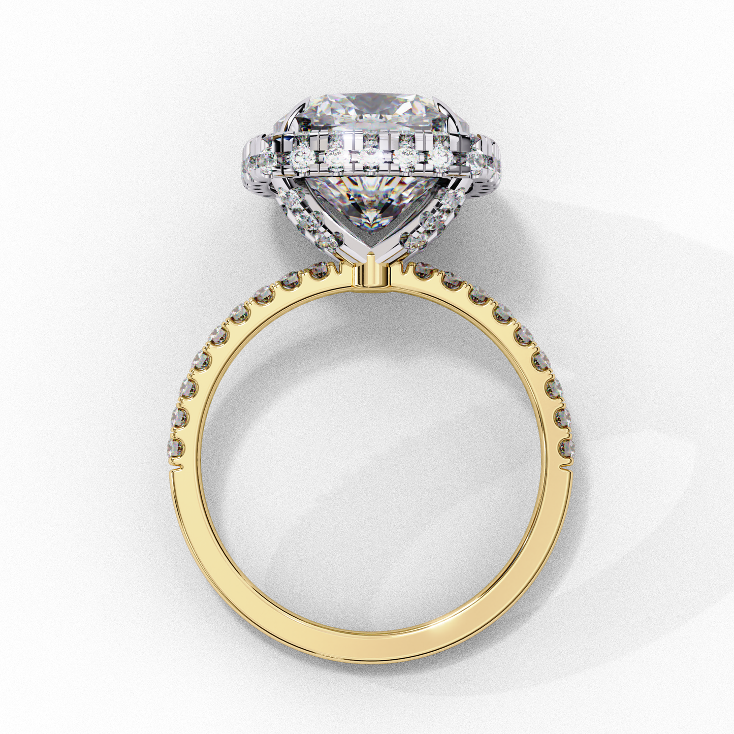 Cushion Halo Lab Diamond Ring in Rose Gold , 2.50 CT Cushion Cut Lab Grown Diamond Ring